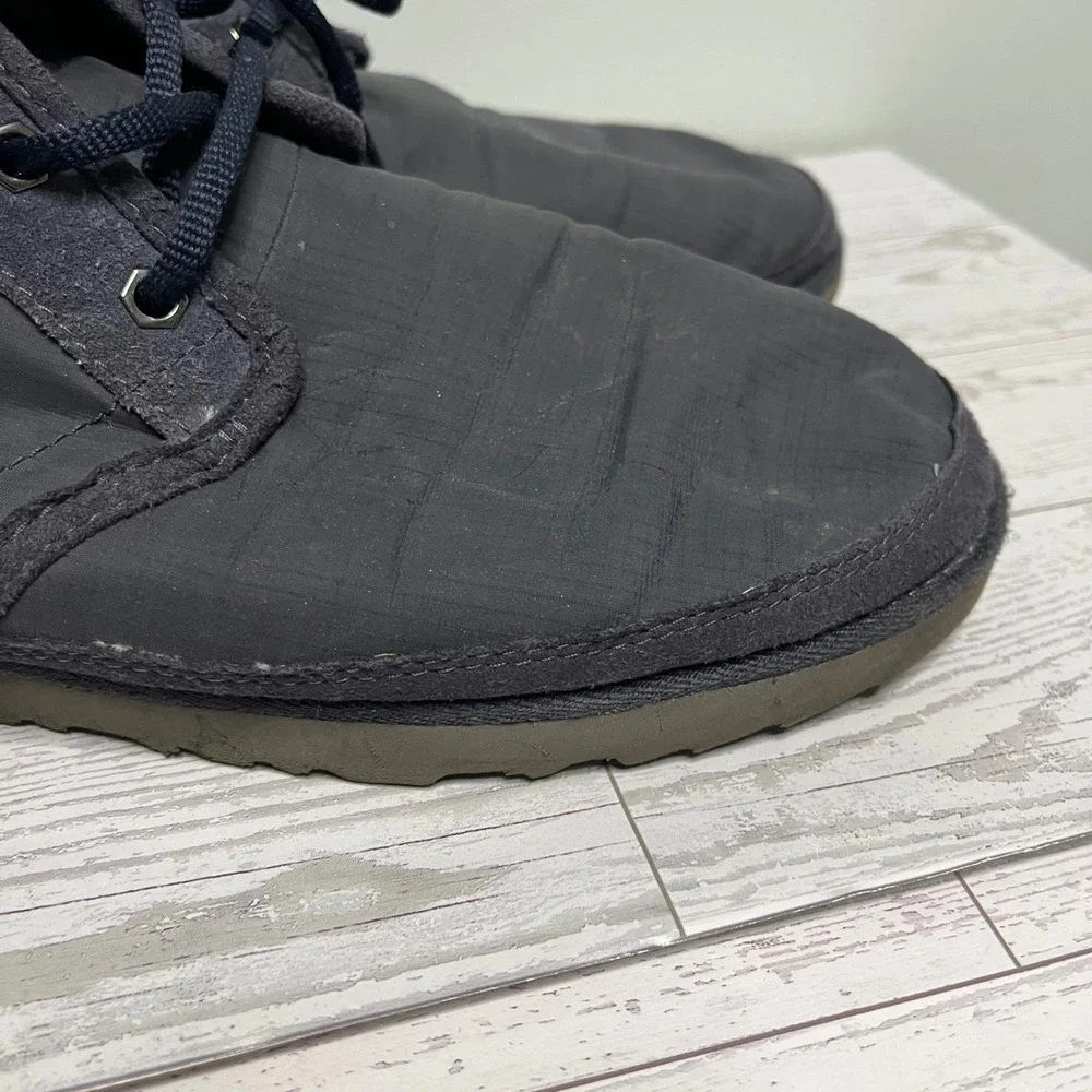 UGG Neumel Ripstop Chukka Boots Black Mens 9 Lace Up Ankle Suede Trim Boots